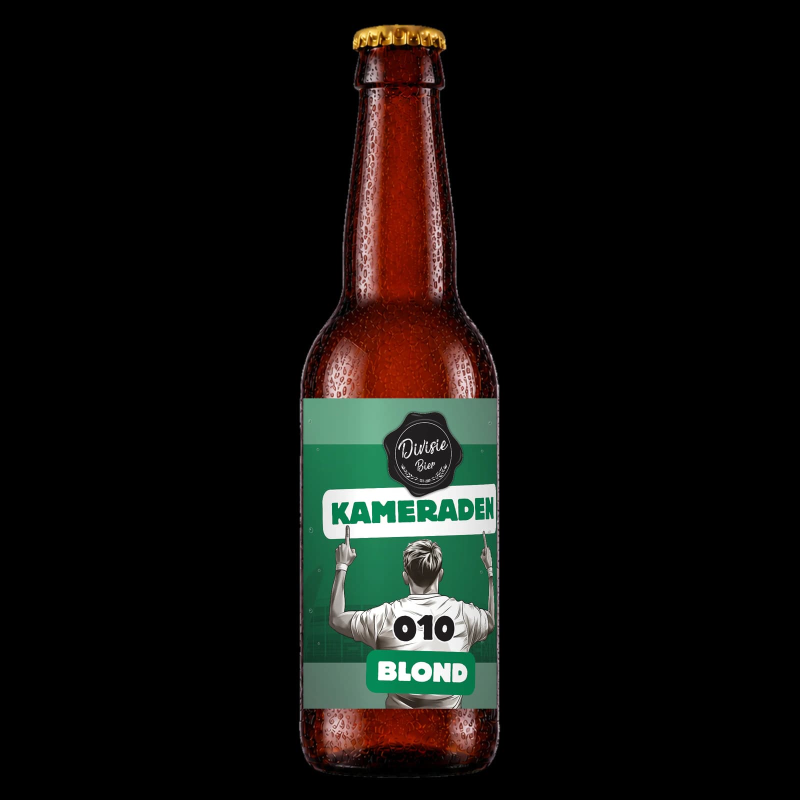 Bruin 33cl-flesje Kameraden Blond met het originele etiket