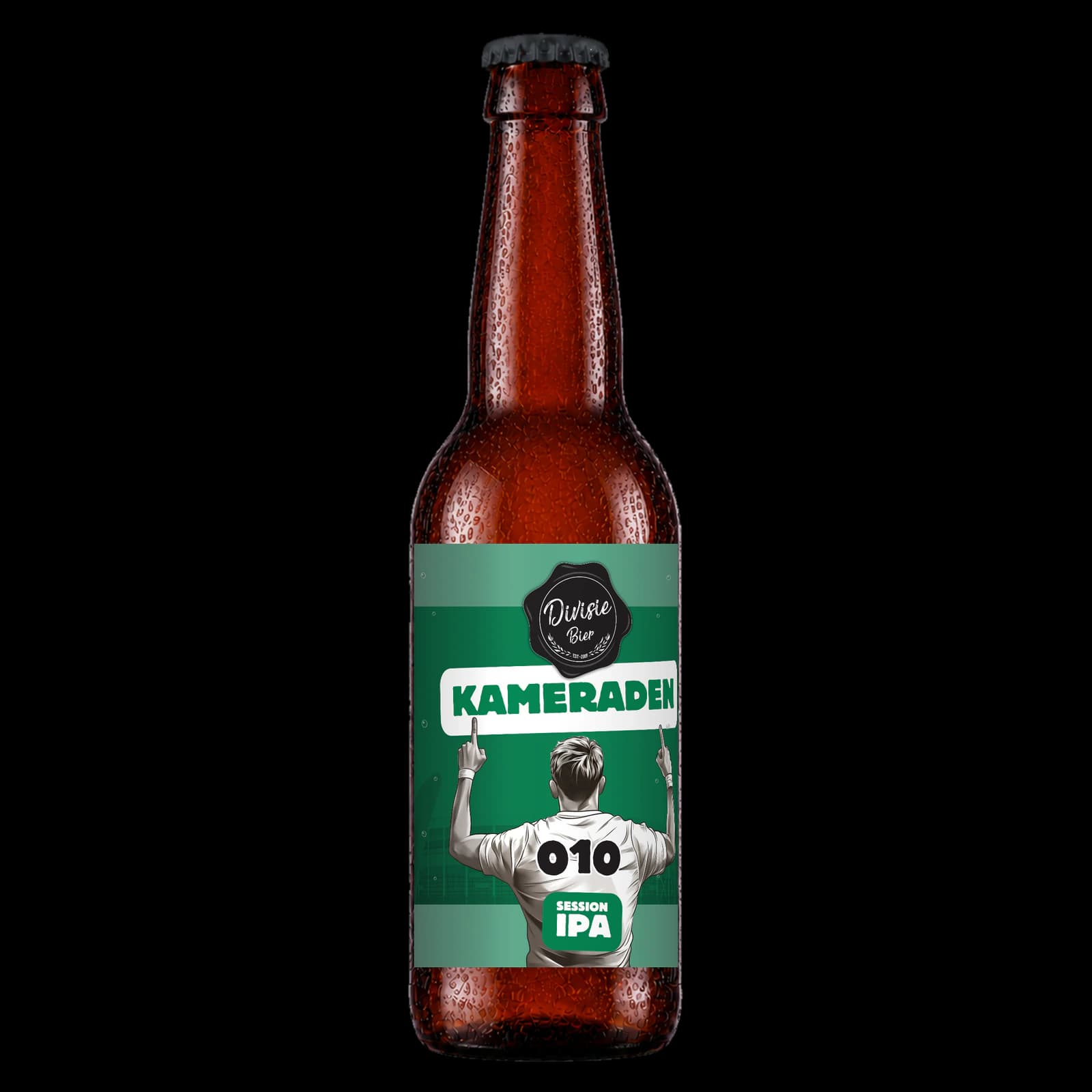Bruin 33cl-flesje Kameraden Session IPA met het originele etiket